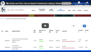 The Kania Law Firm: Provides Updated Foreclosure Listings in Western North Carolina